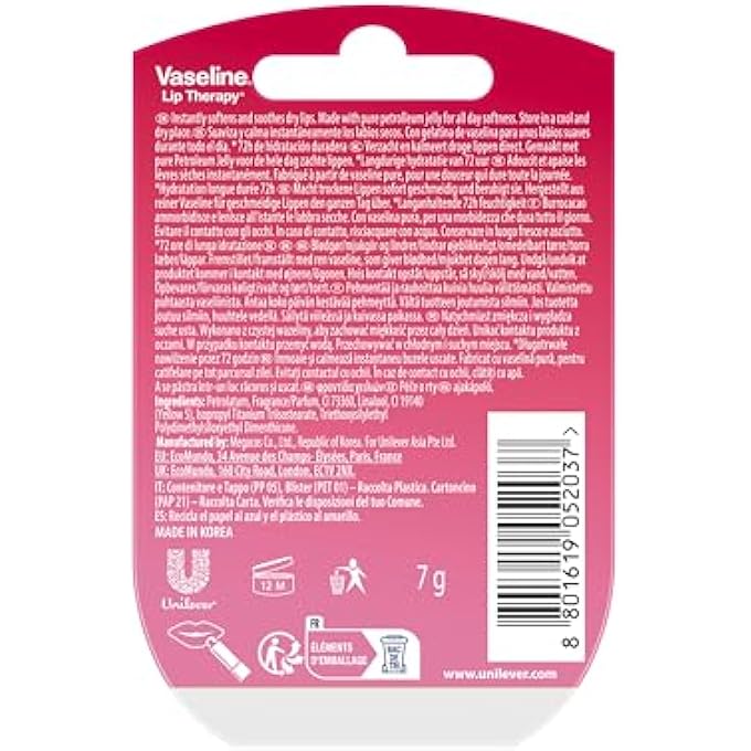 Vaseline LIP THERAPY LIP BALM MINI, ROSY LIPS | LIP REPAIR IN A CONTAINER FOR ED, DRY LIP | TRAVEL SIZE 0.5 OZ (PACK OF 2) - Image 3